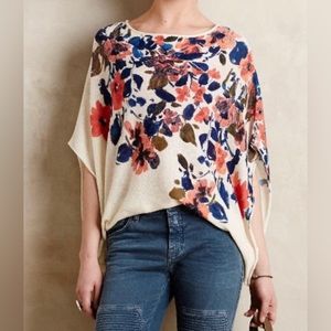 Anthropologie Moth Floral Poncho